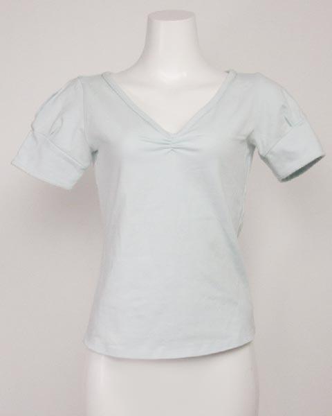 ef девушка FOXEY бледно-голубой короткий рукав tops S