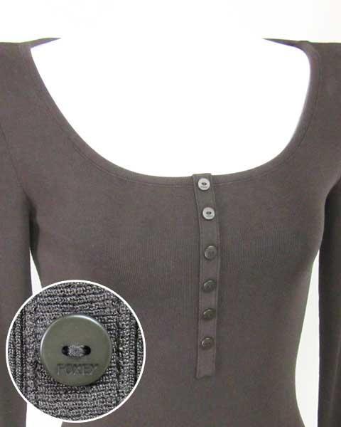  Foxey New York FOXEY подпалина чай трикотажный джемпер с длинным рукавом 38