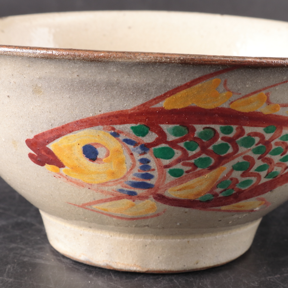 ◆◇小橋川仁王 小橋川永昌 沖縄焼 魚珊瑚図壺屋茶碗 茶道具 壷屋 やちむん◇◆_画像8