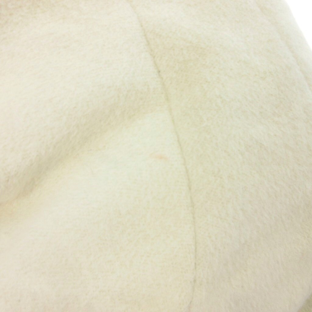 ジュンコシマダ JUNKO SHIMADA ガウン コート ロング ボタンレス 腰リボン ウール 白 ホワイト 38 レディース_画像7