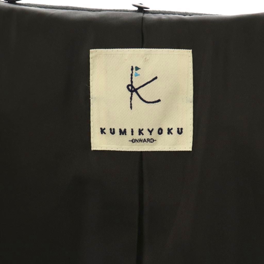 クミキョク 組曲 KUMIKYOKU アンゴラ カシミヤ混 ステンカラーコート ロングコート アウター 2 ブラック /DF ■OS レディース_画像5