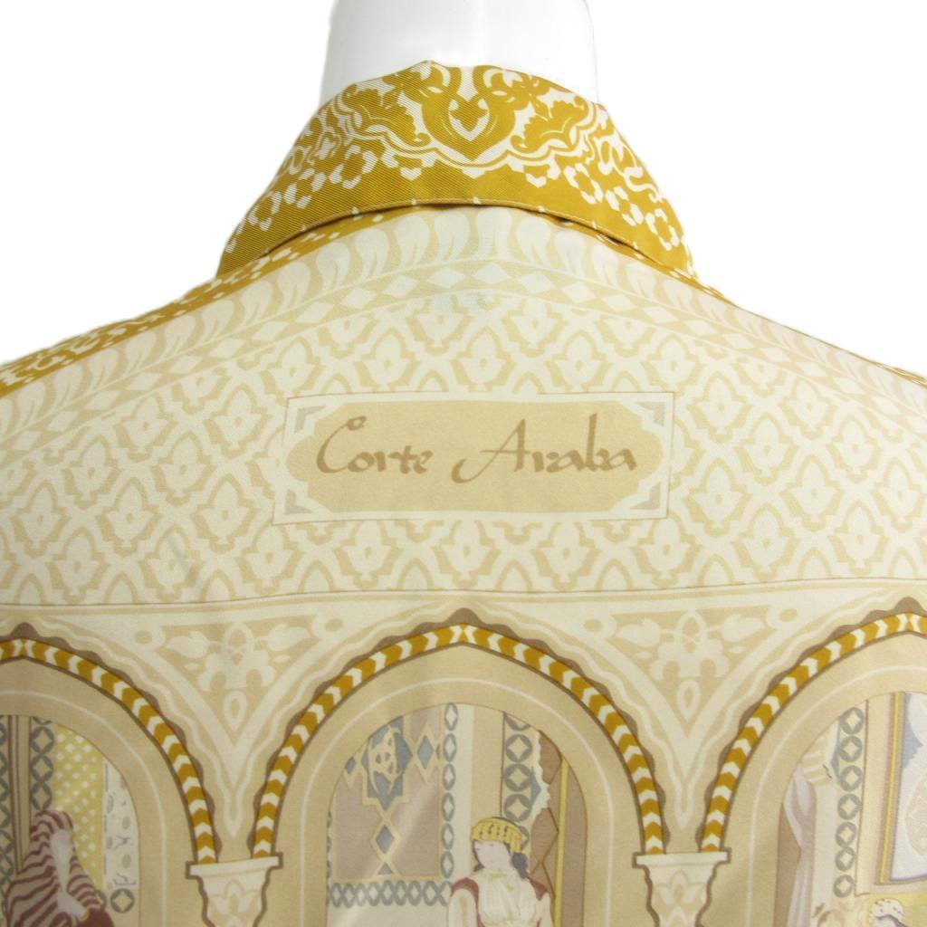 エトロ ETRO Corte Araba シルク スカーフ柄 シャツ ブラウス 長袖 40 黄 イエロー IBO84 レディース_画像5