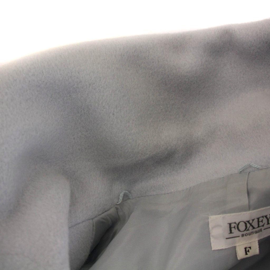 フォクシー FOXEY ロングコート ウール アウター F 水色 ライトブルー ダブルブレスト 10221 /YM レディース_画像7