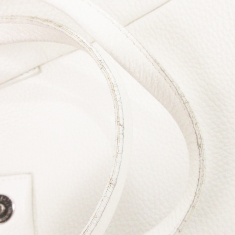 銀座かねまつ GINZA Kanematsu リバーシブルレザートートバッグ 本革 ポーチ付き ショルダー シルバーカラー 白 ホワイト_画像8