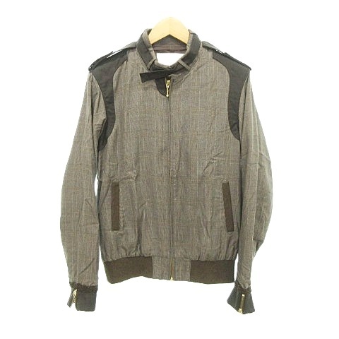 カラー kolor 美品 チェック ブルゾン ジップアップ 日本製 2 Mサイズ 茶 ブラウン メンズ_画像1