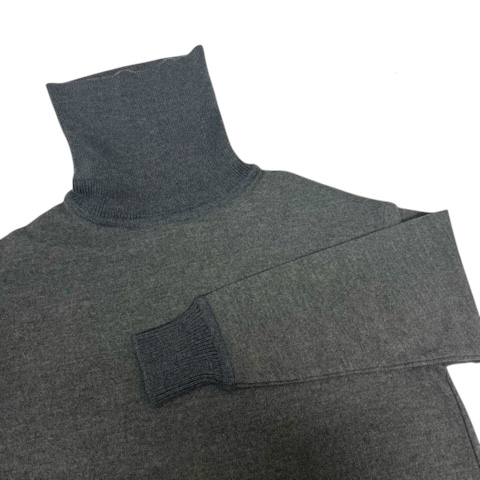 ルグラジック Le glazik ニットソー カットソー ハイネック ウール 無地 長袖 36 グレー レディース_画像4