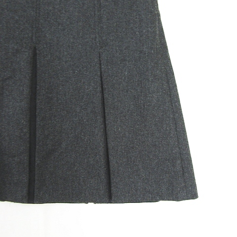 バービー Barbie ボックス プリーツ スカート 膝丈 ストレッチ 毛 M グレー ブラック レース kz13615 レディース_画像2