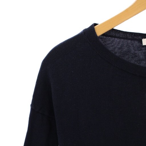 ラコステ LACOSTE ニット 長袖 クルーネック ロゴ バイカラー 38 紺 ネイビー 白 ホワイト /BB レディース_画像4