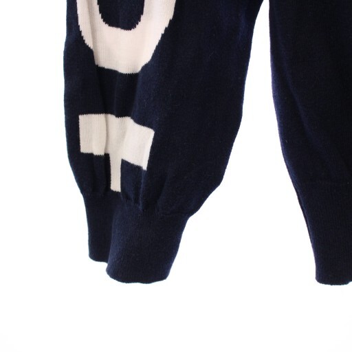 ラコステ LACOSTE ニット 長袖 クルーネック ロゴ バイカラー 38 紺 ネイビー 白 ホワイト /BB レディース_画像6