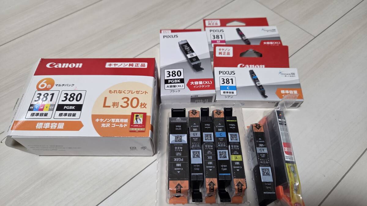 【12,000円相当　カートリッジ10本】Canon用 インク6色マルチパック BCI-381+380/6MP　＋　大容量インク等単品4本プラス_画像1