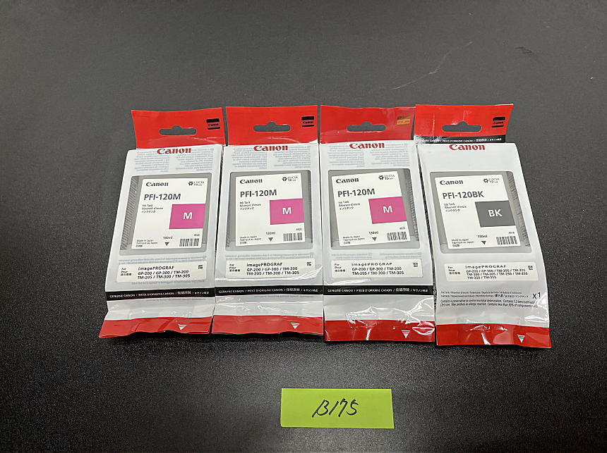 B-175【新品・M1個期限切れ】 キヤノン　CANON　インクタンク　PFI-120BK/PFI-120M　BK/M　ブラック/マゼンタ　2色4個セット　純正_画像1