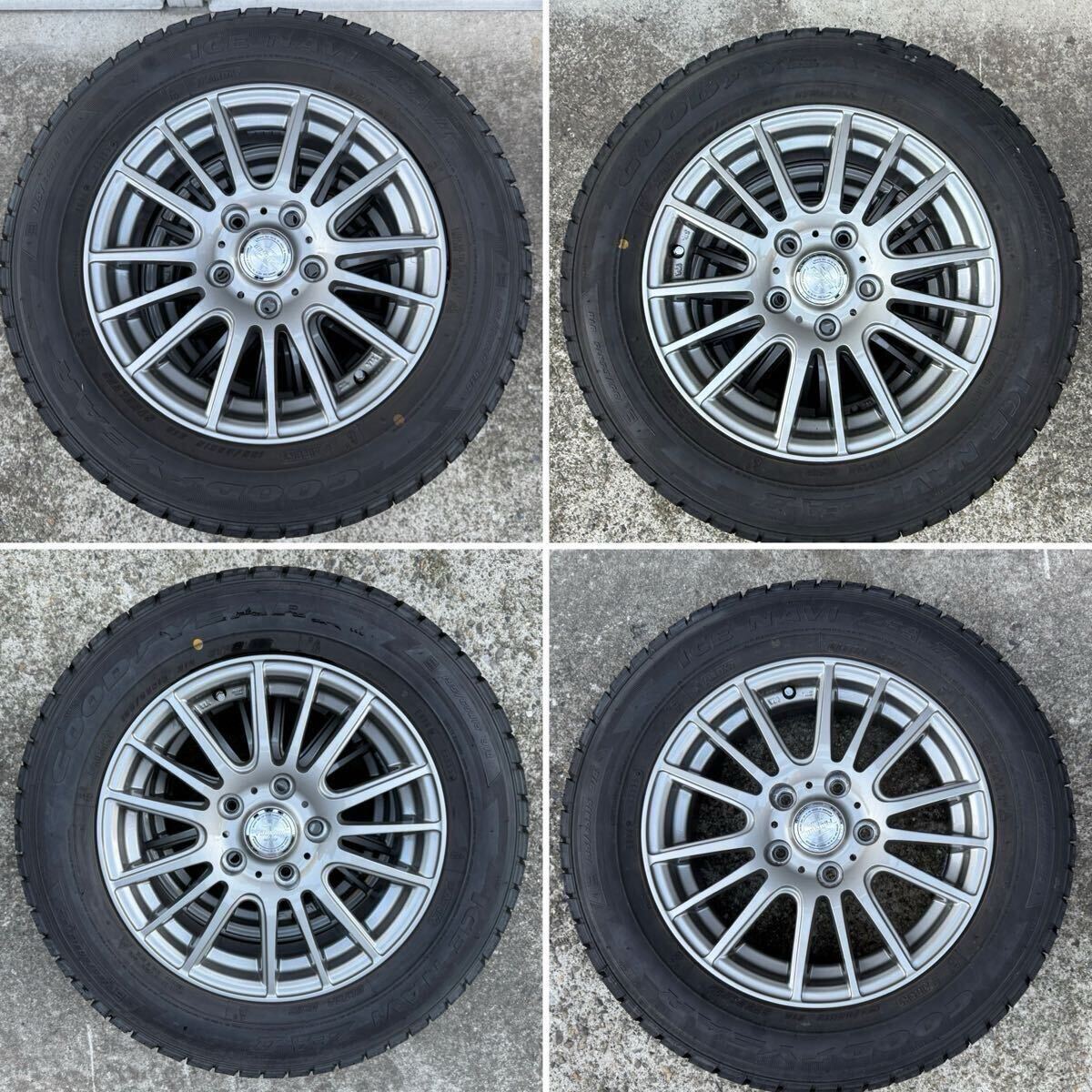 15インチアルミホイール付スタッドレスタイヤ 4本 195/65R15 グッドイヤー アイスナビ weds 6J ＋43 PCD100 プリウス カローラ ウィッシュ_画像3