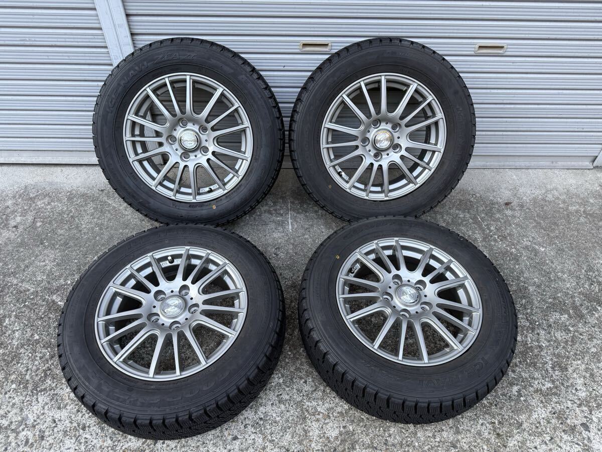 15インチアルミホイール付スタッドレスタイヤ 4本 195/65R15 グッドイヤー アイスナビ weds 6J ＋43 PCD100 プリウス カローラ ウィッシュ_画像1