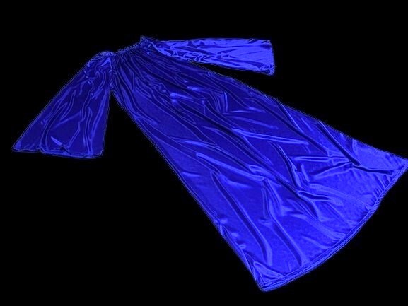 光沢ブルー 超とろみ感 表も裏もトロトロ つるつる ストレッチ ワンピース 大きいサイズ XXLサイズ コスプレ フェチ_画像4