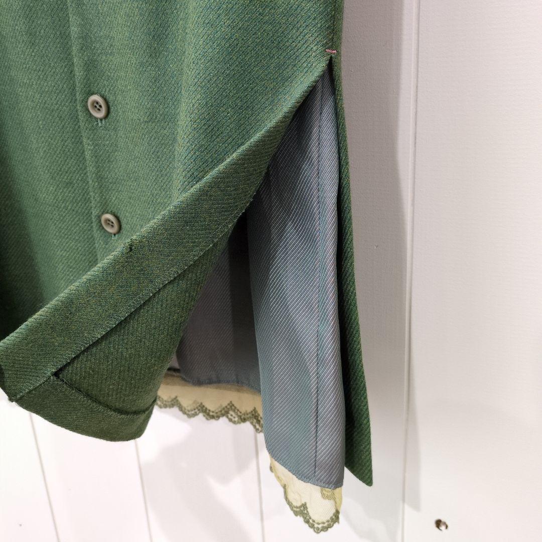 CROLLA クローラ タイトスカート 裾レース スリット グリーン 38_画像3