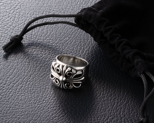 シルバー925 リング メンズ レディース クロス フローラル キーパーリング 指輪 アクセサリー 38_画像2