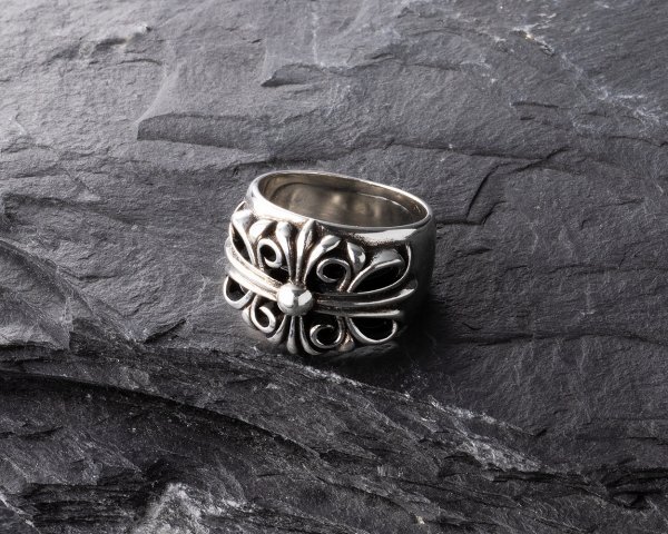 シルバー925 リング メンズ レディース クロス フローラル キーパーリング 指輪 アクセサリー 38_画像4