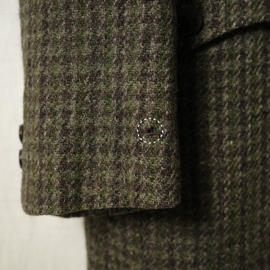 ドイツ walbusch ワルブッチ ハリスツイード ジャケット / ビンテージ くるみボタン 2つ釦_画像9