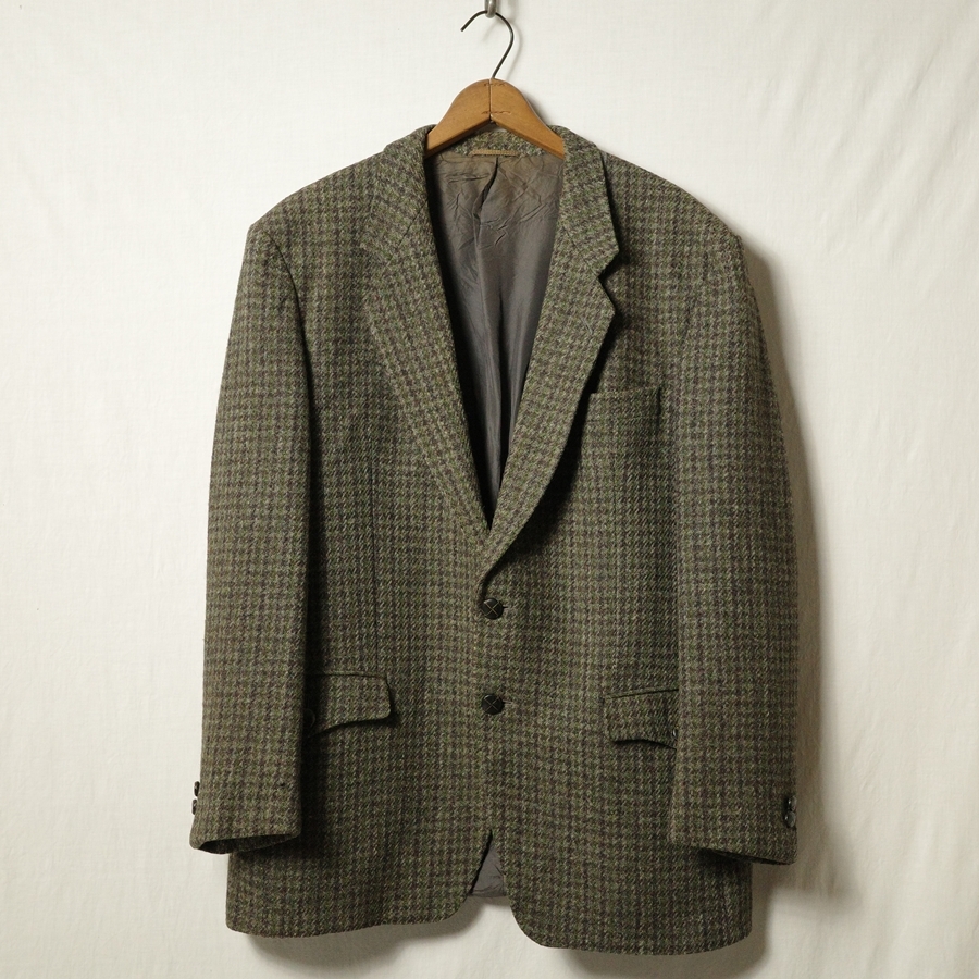 ドイツ walbusch ワルブッチ ハリスツイード ジャケット / ビンテージ くるみボタン 2つ釦_画像1