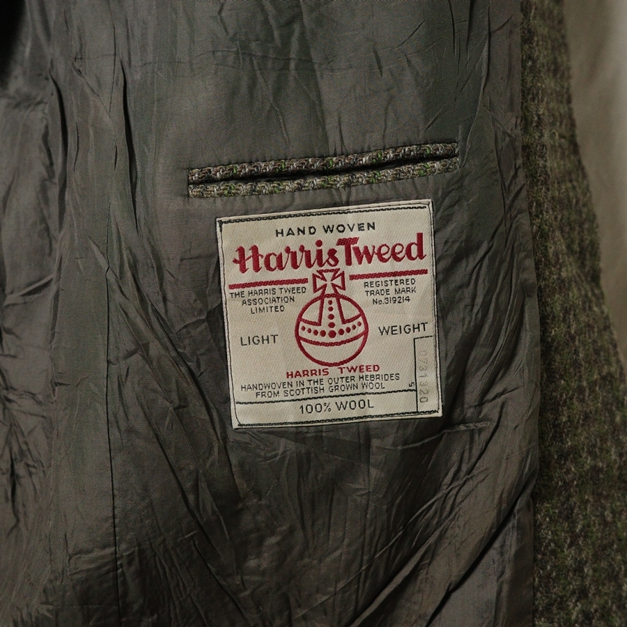ドイツ walbusch ワルブッチ ハリスツイード ジャケット / ビンテージ くるみボタン 2つ釦_画像6
