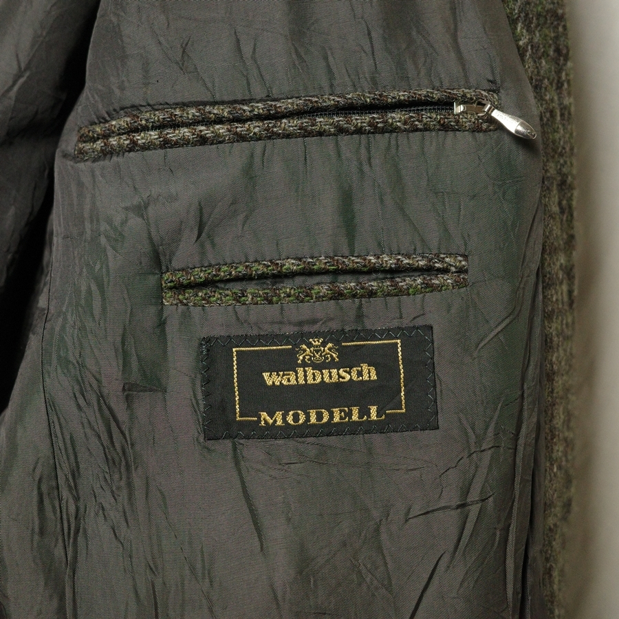 ドイツ walbusch ワルブッチ ハリスツイード ジャケット / ビンテージ くるみボタン 2つ釦_画像5