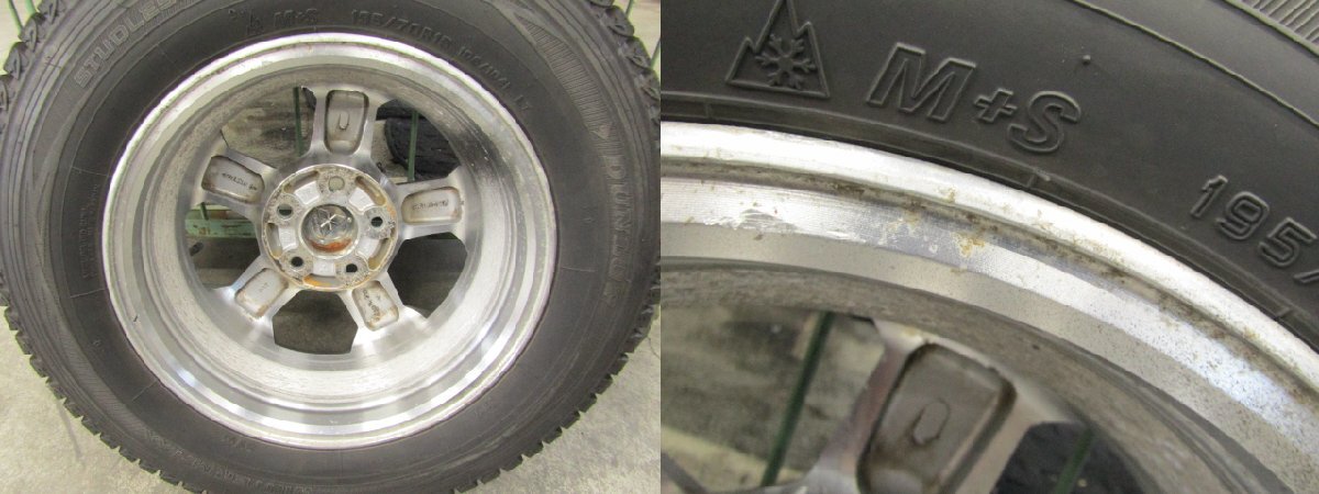 【個人宅配送不可】[21V+EE0] 三菱 パジェロミニ 純正 15×5.5J+46 114.3-5H【タイヤ】ダンロップ WINTER MAXX 195/70R15 106/104L LT 4本_画像7