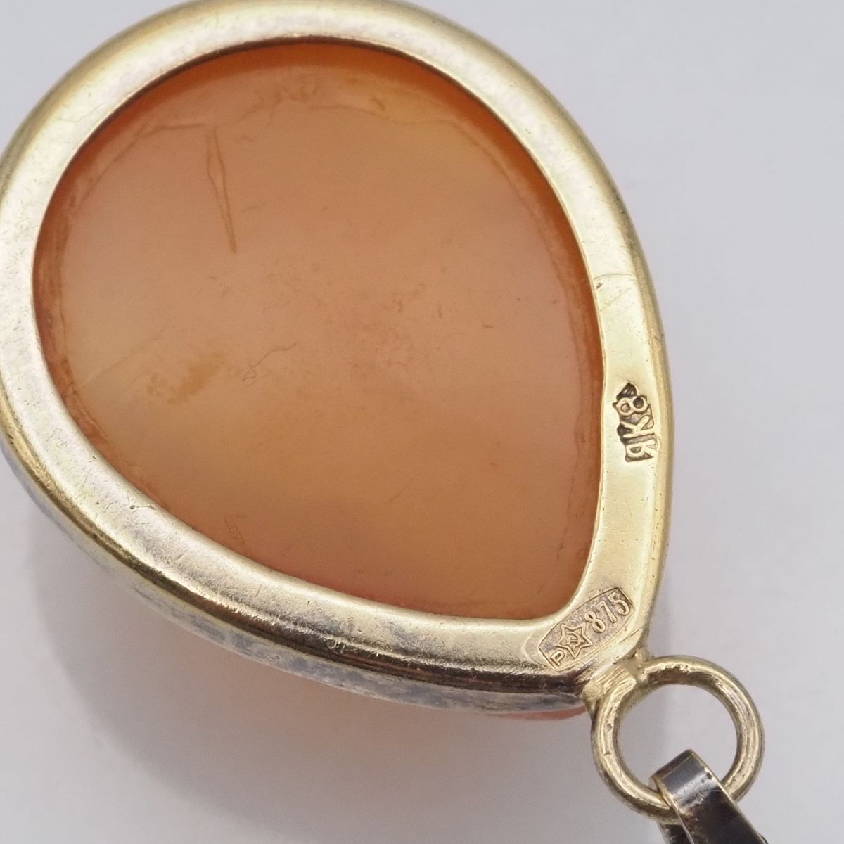 H842 琥珀 コハク アンバー 875刻印 ペンダント トップ デザイン シルバー チャーム ヘッド ヴィンテージ_画像6