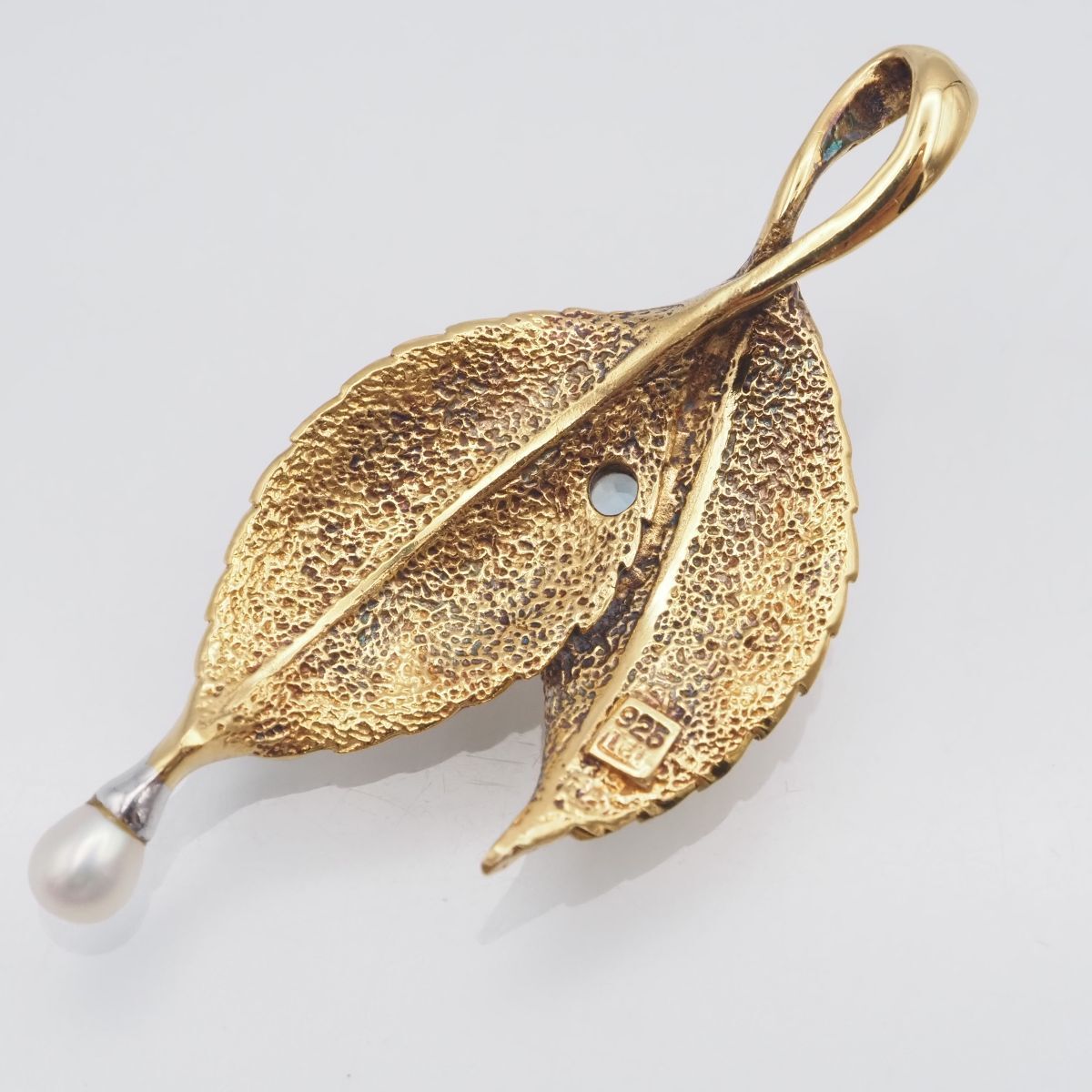 H792 IEI アクアマリン 淡水真珠 パール 925刻印 ペンダント トップ デザイン シルバー ゴールド チャーム ヘッド 3月 6月誕生石_画像6