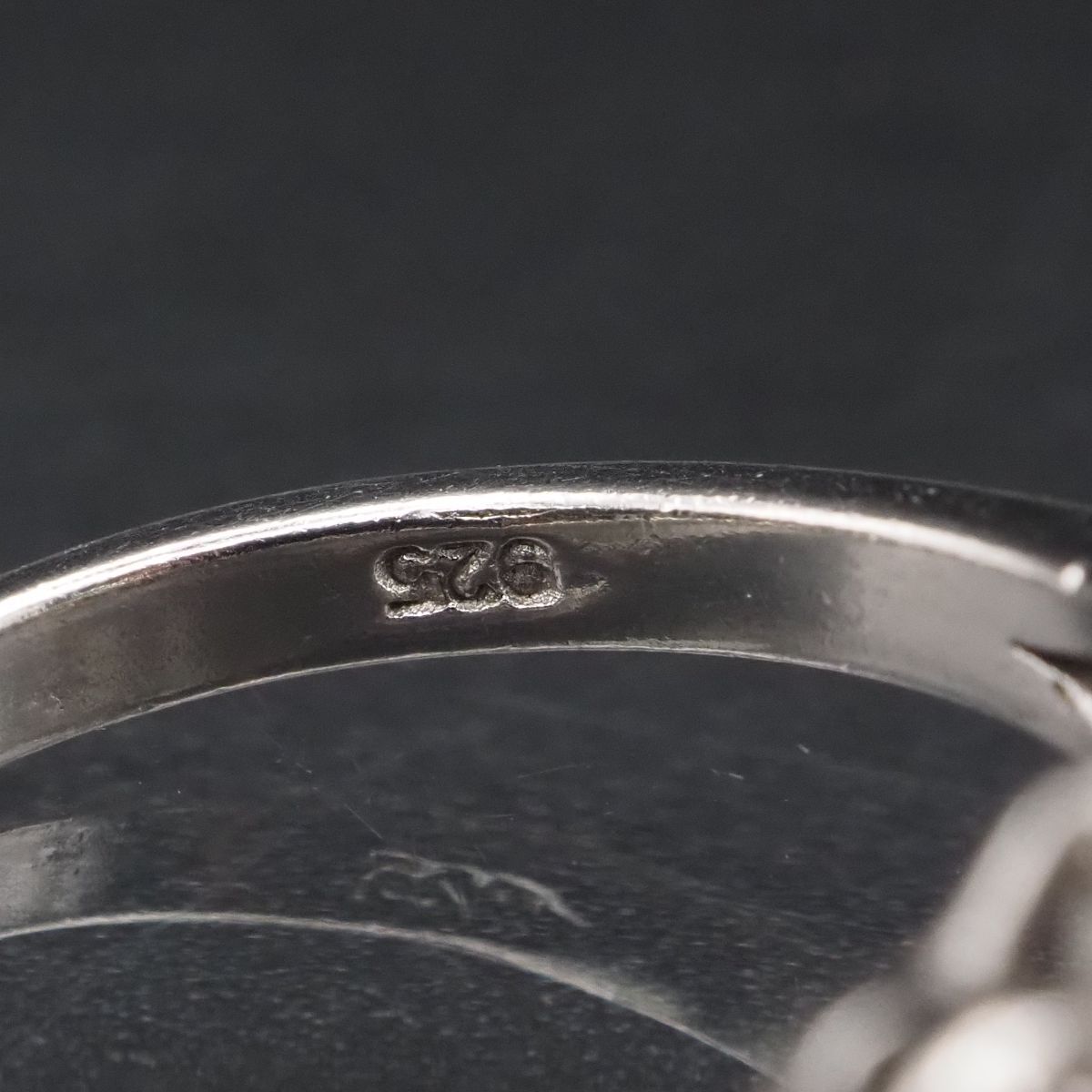 J172 本真珠 9mm珠 パール 925刻印 リング ダイヤモンド風 デザイン シルバー 指輪 6月誕生石 10号_画像6