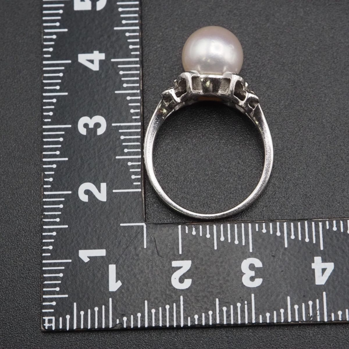 J172 本真珠 9mm珠 パール 925刻印 リング ダイヤモンド風 デザイン シルバー 指輪 6月誕生石 10号_画像10