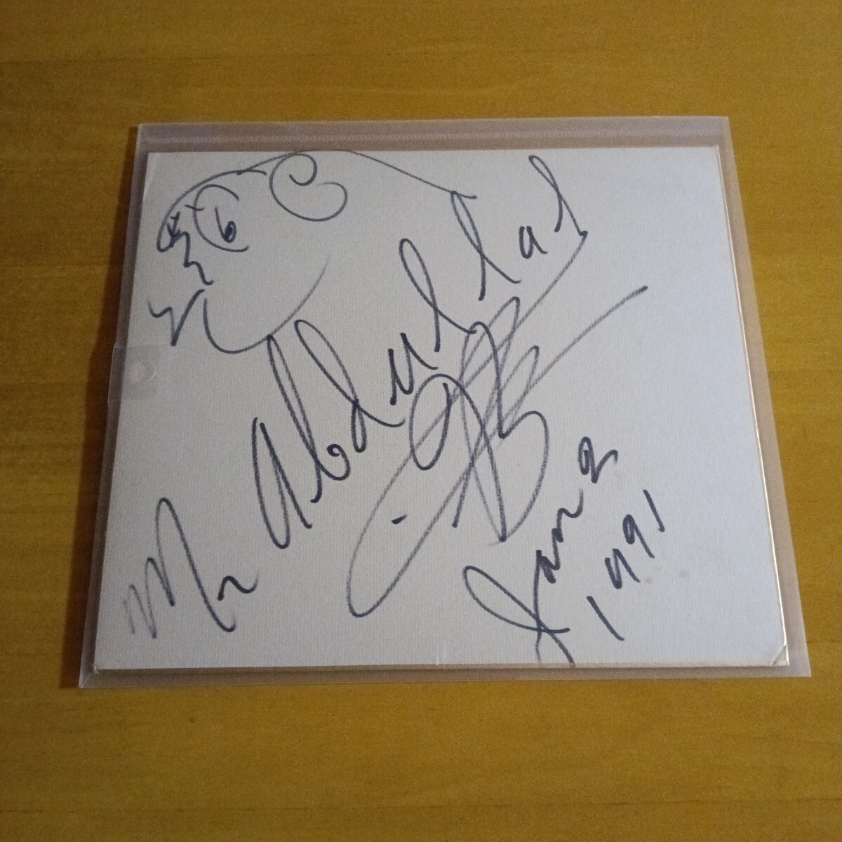 アブドーラ・ザ・ブッチャー 直筆サイン色紙　約３４年前_画像1