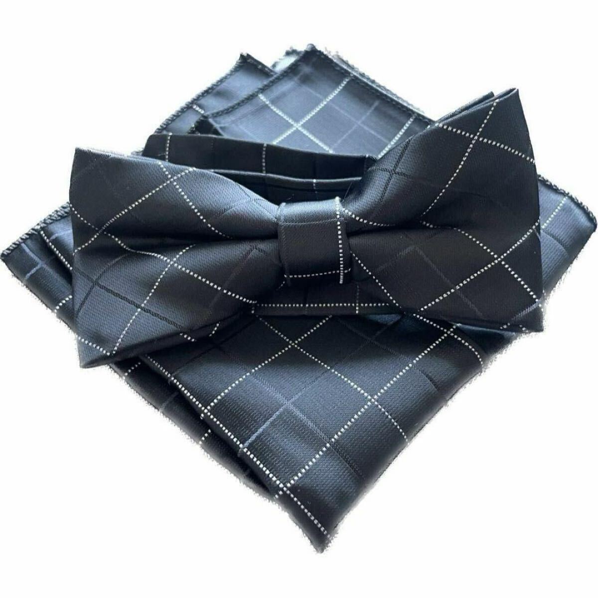 黒白 チェック 蝶ネクタイ 結婚式 二次会 卒業式 パーティー おしゃれ 上品 かっこいい ブラック シンプル 高級感_画像10