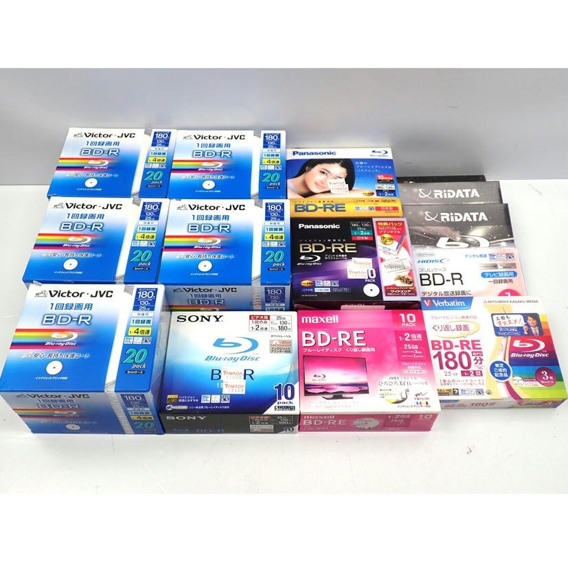 1円【未使用】Panasonic/SONY/maxell/victor他 BD-R BR-RE 14組セット/LM-BE25AW10L・K/BEV25WPE.10S他/62_画像1