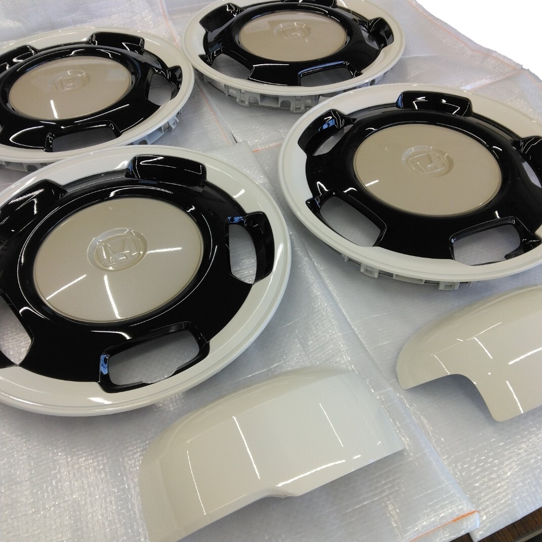 ★☆ファッションスタイルSET!! N-BOX ホンダ純正 JF3 JF4 JF5 未使用 フル ホイールキャップ 4枚 ドアミラー スカルキャップ 14インチ_画像1