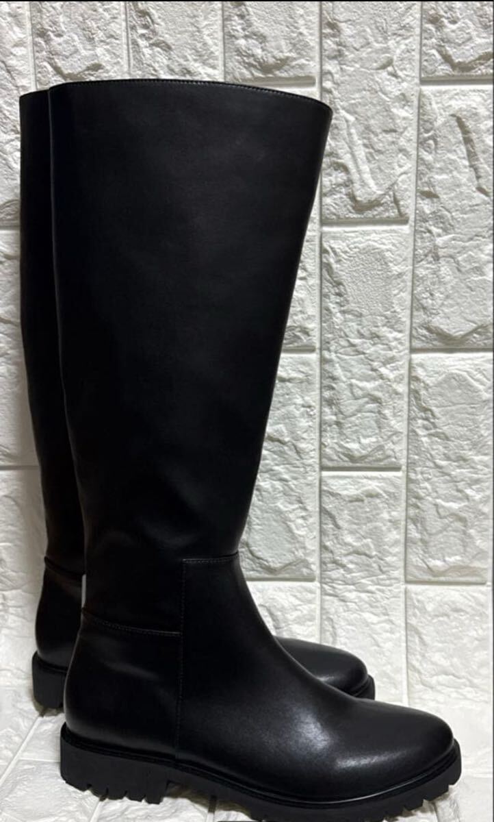【極美品】SNIDELロングブーツ ブラック レザー_画像4