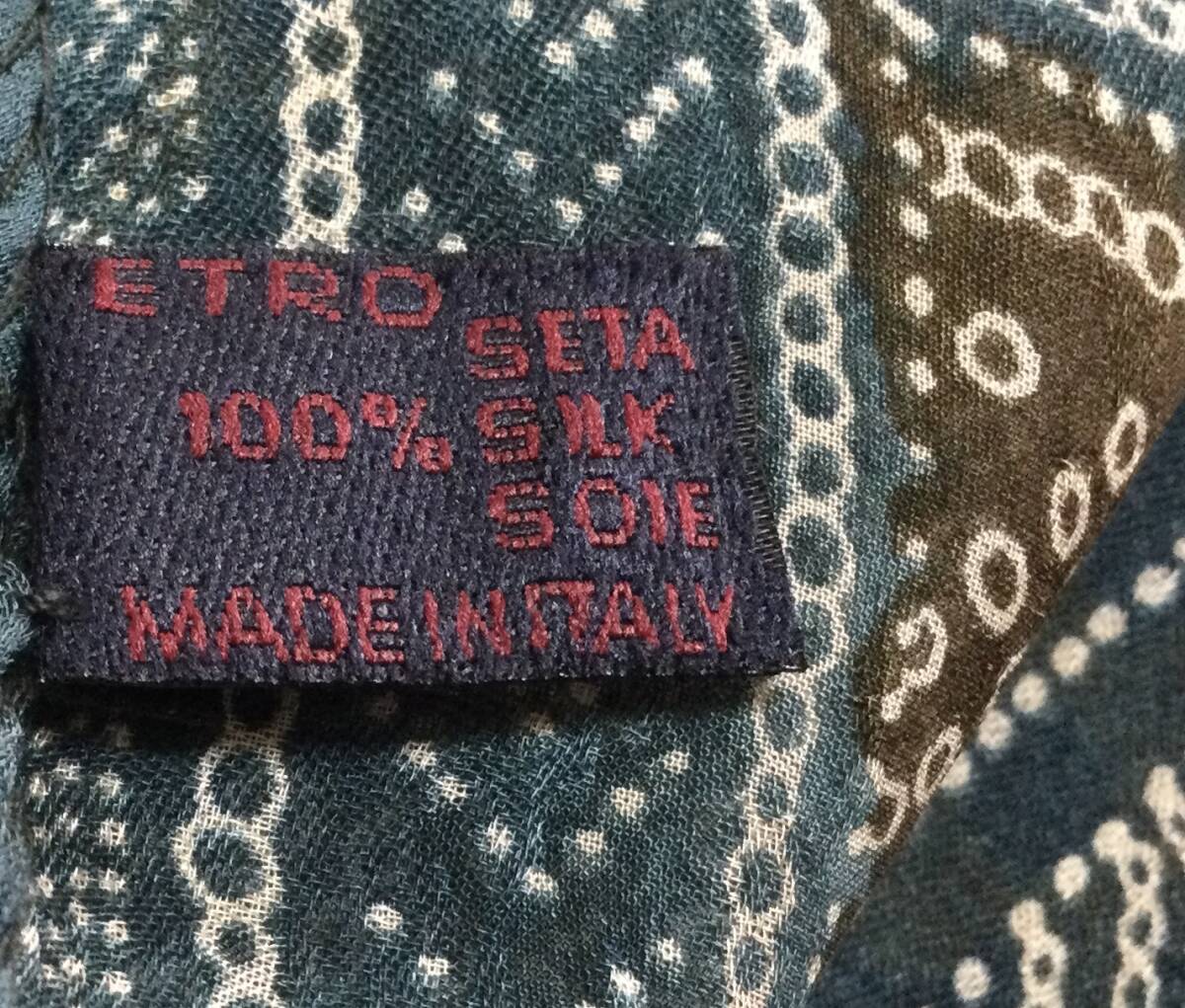 美品 ★ETROエトロ イタリア製　シルクストール スカーフ マフラー　クリーニング済み_画像6