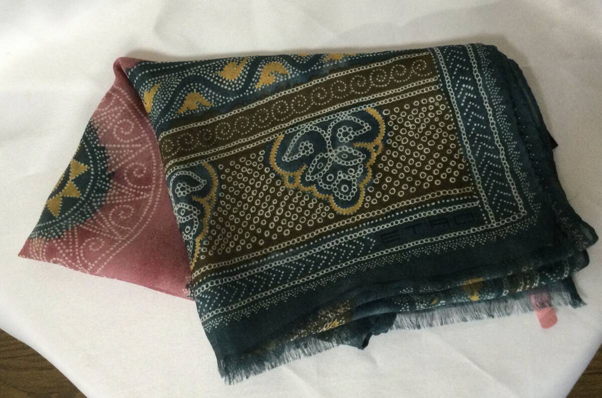 美品 ★ETROエトロ イタリア製　シルクストール スカーフ マフラー　クリーニング済み_画像3