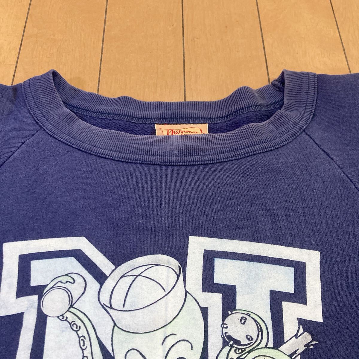 [ хорошая вещь ]Pherrow's Fellows octopus NAVY тренировочный L тренировочный темно-синий 90s The Real McCoy's American Casual Vintage короткий длина 