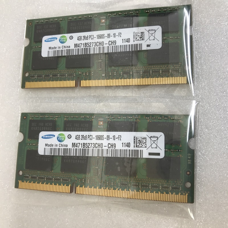 SAMSUNG 2RX8 PC3-10600S 8GB 4GB 2枚組 DDR3 8GB DDR3ノートPC用 メモリ DDR3-1333 4GB 2枚 204ピン 8GB DDR3 LAPTOP RAM_画像2
