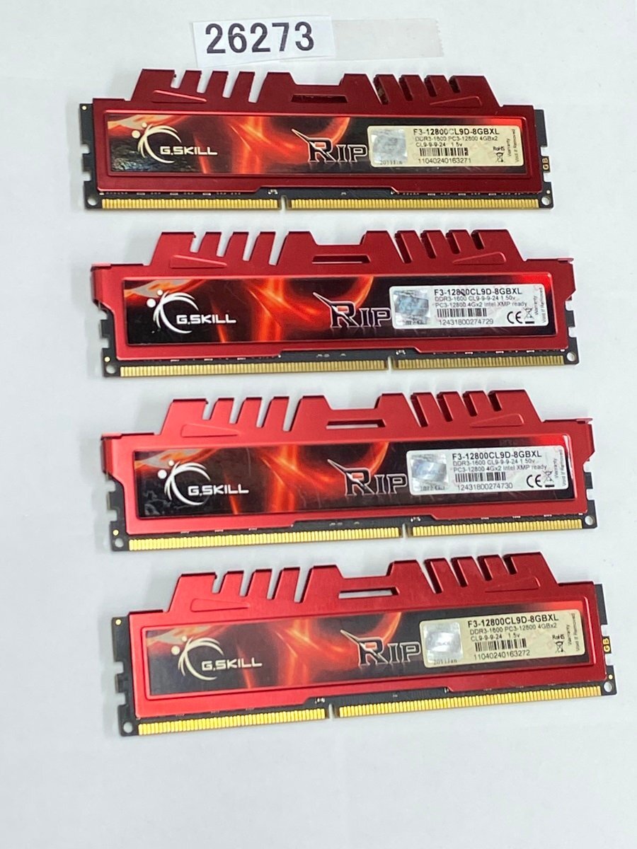 G.SKILL PC3-12800U 16GB 4GB 4枚 16GB DDR3 デスクトップ用 メモリ DDR3-1600 240ピン ECC無し DDR3 DESKTOP RAM_画像4