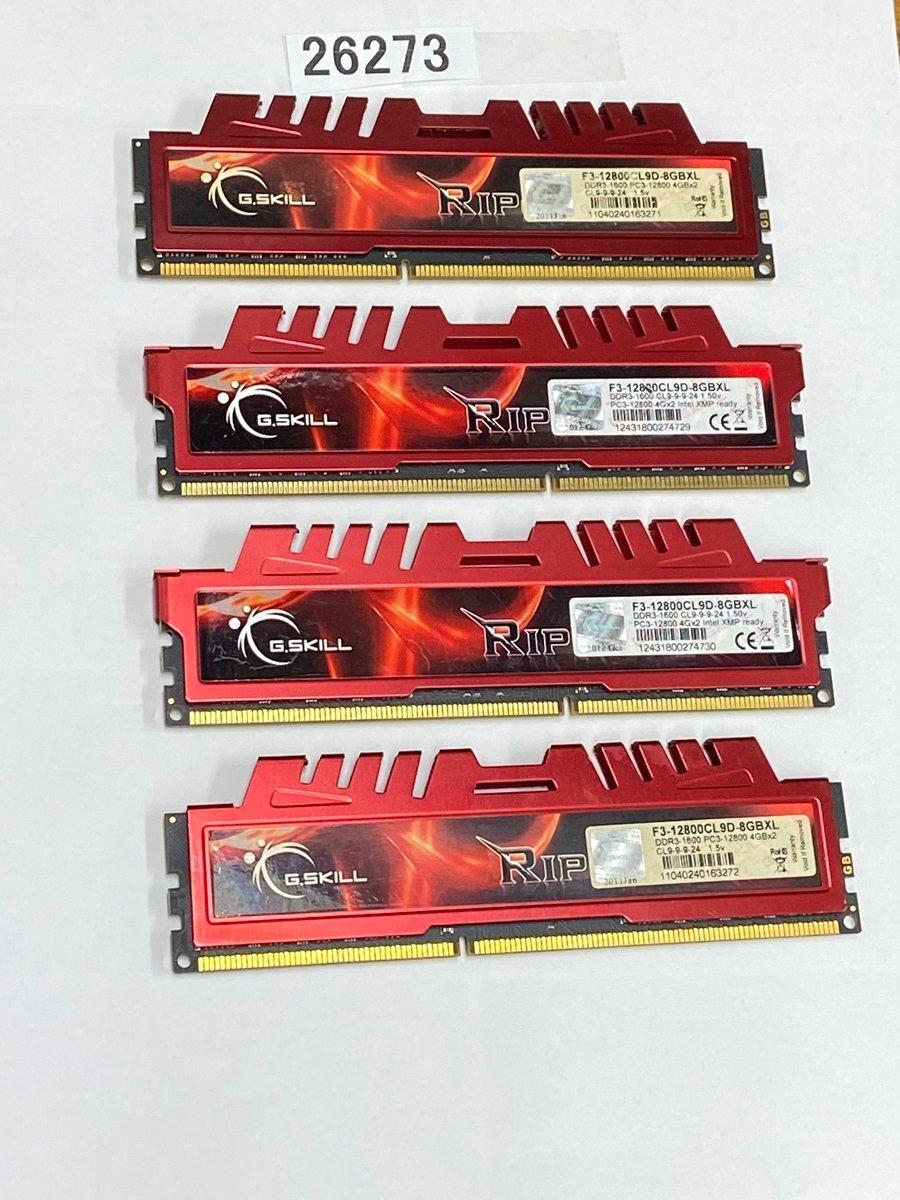 G.SKILL PC3-12800U 16GB 4GB 4枚 16GB DDR3 デスクトップ用 メモリ DDR3-1600 240ピン ECC無し DDR3 DESKTOP RAM_画像1