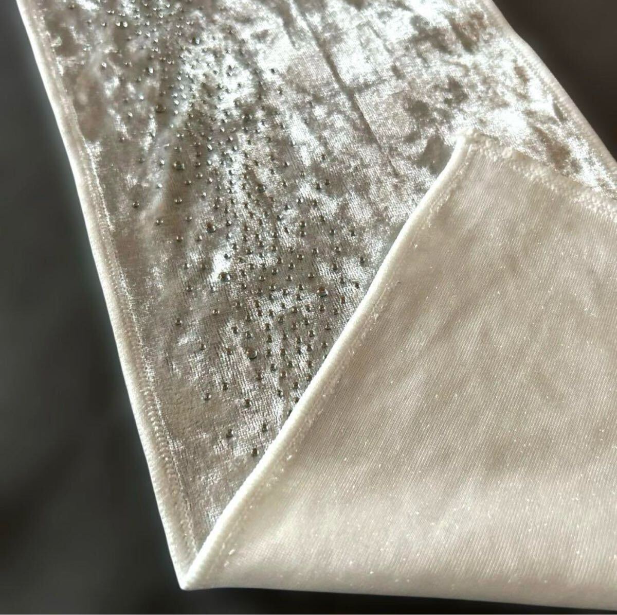 クラッシュベルベット帯揚げ半衿セット/ホワイト_画像8