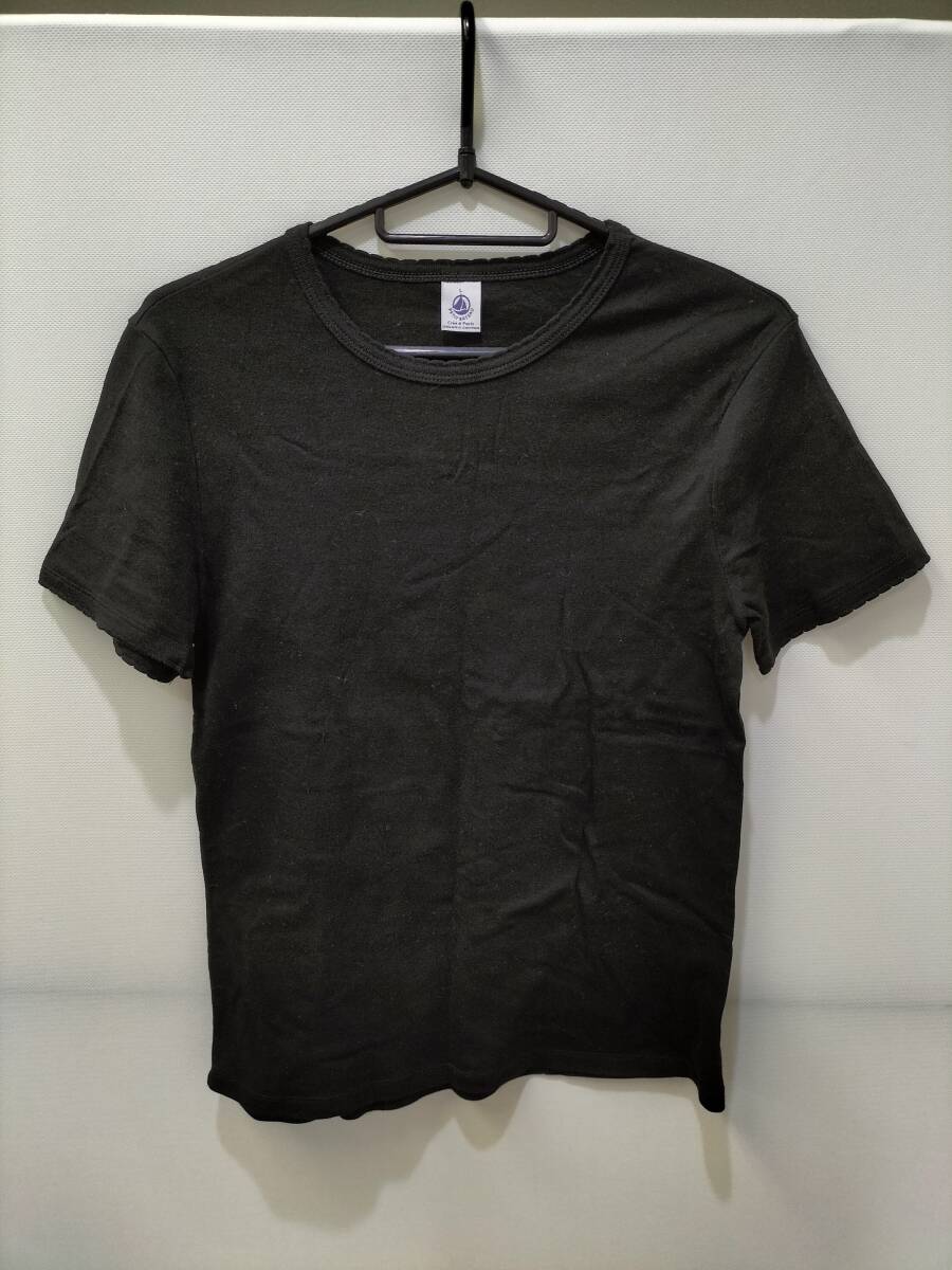 PETIT BATEAU Petit Bateau короткий рукав футболка черный L размер женский 