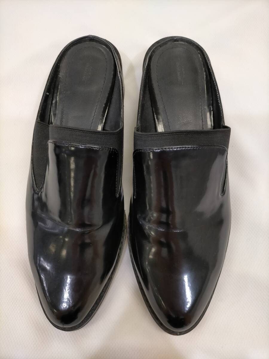 ZARA　ザラ　エナメルミュール　ブラック　37（23.5cm相当）レディース_画像1