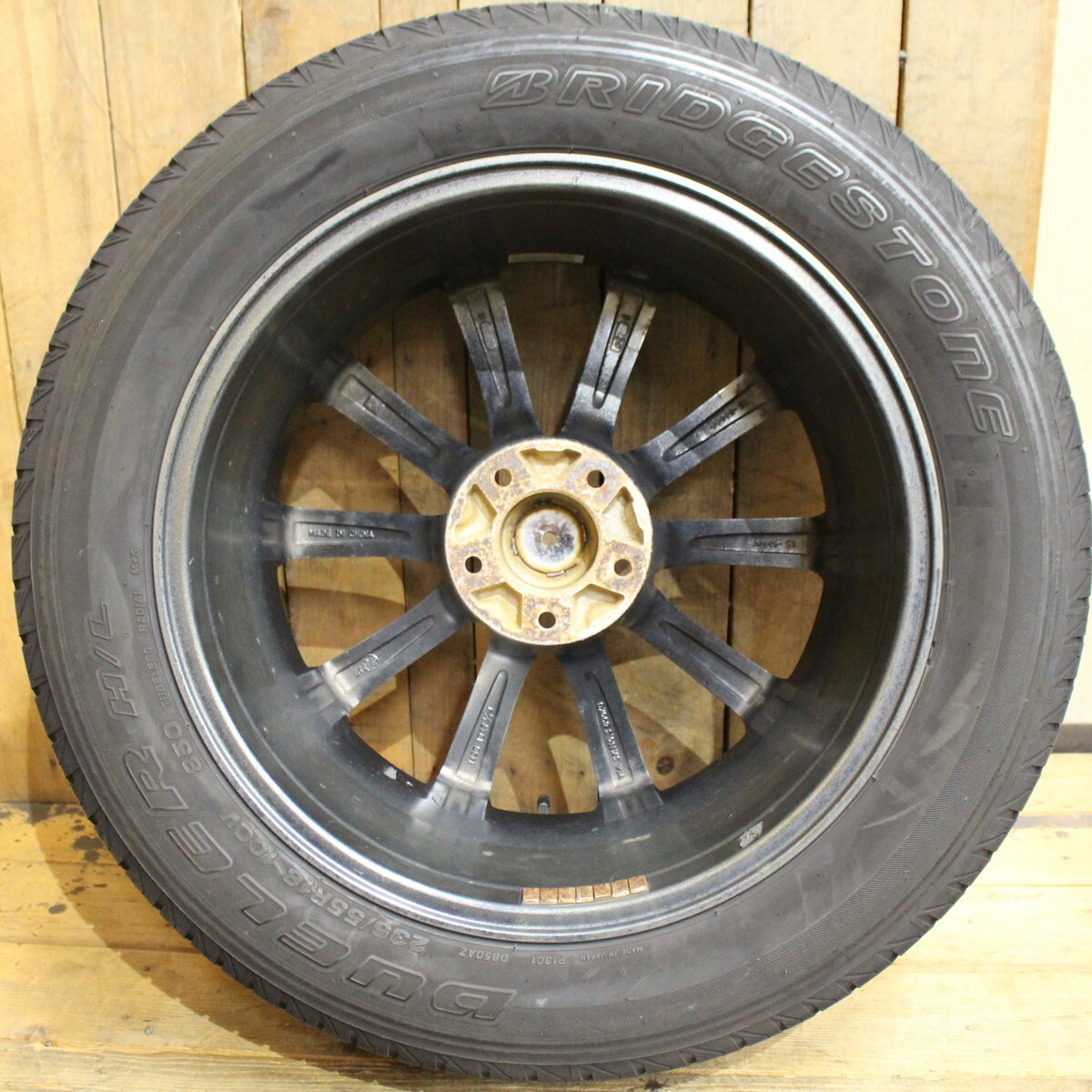 レクサスNX RAV4 ハリアー ヴァンガード 等 18インチ 7.5J+38 ブリヂストン デューラーH/L 235/55R18 タイヤホイール 4本SET_画像8