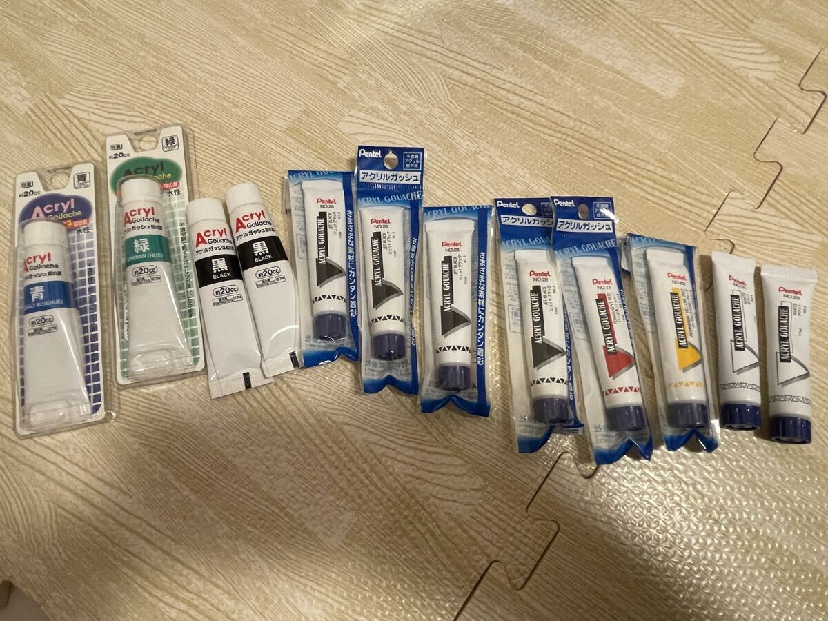 未使用アクリル絵の具12本セット_画像1