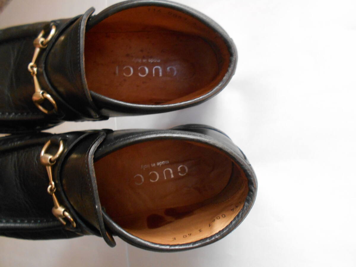 ◆グッチ ゴールド・ホースビット ショートブーツ　４０Ｅ ◇イタリア製　牛革　ブラック　_画像4