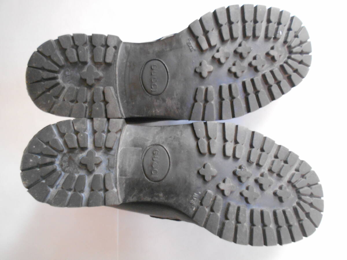 ◆グッチ ゴールド・ホースビット ショートブーツ　４０Ｅ ◇イタリア製　牛革　ブラック　_画像10