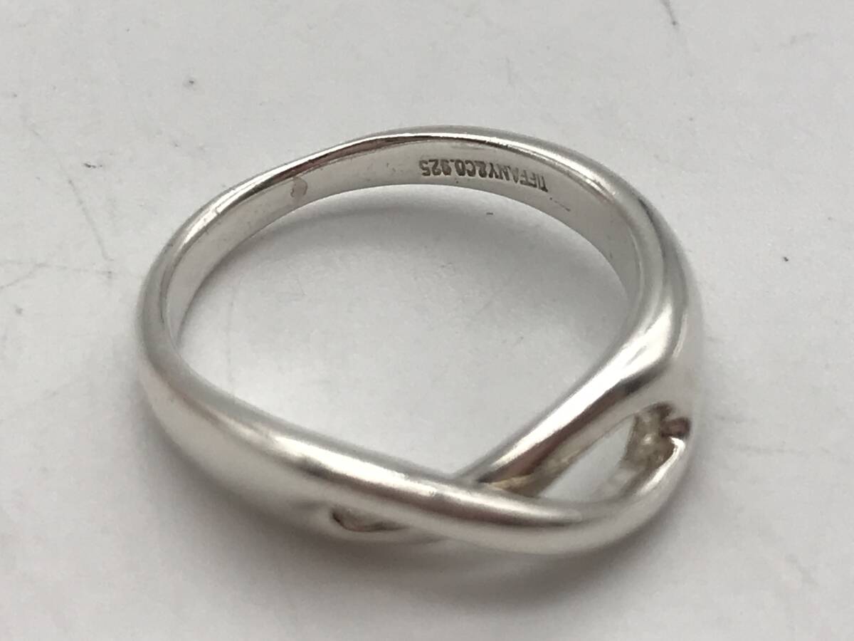 73744 ティファニー Tiffany & Co. 指輪 リング シルバー 925刻印有 約9号 インフィニティ 銀_画像8