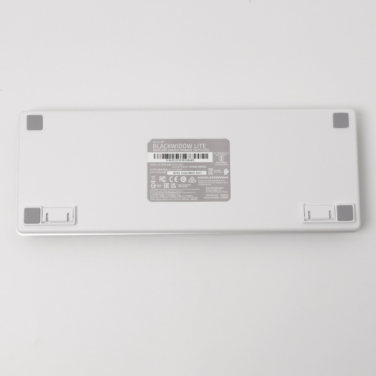 送料無料■美品■RAZER キーボード BLACKWIDOW Mercury White RZ03-02640800-R3J1_画像8